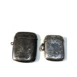 2 antique silver vesta /match strikers