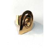 18ct gold gem set huge modernist designer ring by KUKAS weight 20.7g