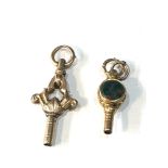 2 9ct gold antique watch keys