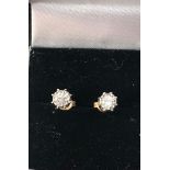 14ct white and yellow gold diamond stud earrings