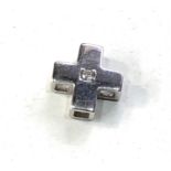 Small 9ct white gold cross diamond slider pendant