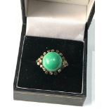 14ct gold turquoise unusual design ring weight 4g