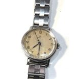 Early Vintage Omega centre second minute dial gents wristwatch stainless steel case watch is ticking