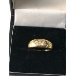 Antique 18ct gold diamond gypsy ring weight 1.7g