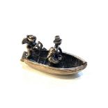 Vintage dutch silver miniature lovers in a boat dutch sword silver hallmark