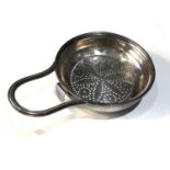 Antique Georgian silver lemon / fruit strainer measures approx 13.5cm by 9cm london silver hallmarks