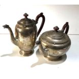 Antique celtic design silver tea pot and coffee pot total weight 1200g birmingham silver hallmarks