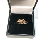 Vintage 18ct gold diamond trilogy ring weight 2.7g