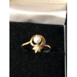 14ct gold celestial star & moon ring 1.5g