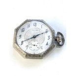 Antique waltham royal pocket watch non working order the balance will spin but stops fully wound