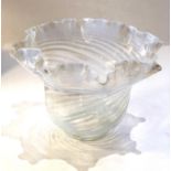 Large antique vaseline glass oil lamp shade measures approx 21cm dia height 15cm in good uncleaned