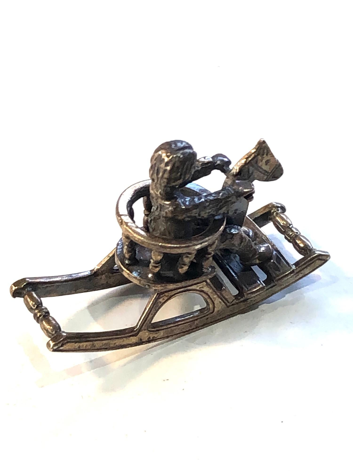 Vintage dutch silver miniature child on rocking horse dutch silver hallmark - Image 3 of 3