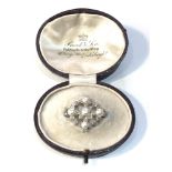 Fine boxed white gold Diamond and pearl brooch set with approx 1.50ct diamonds meaures approx 2.