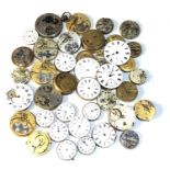 Collection of antique pocket watch parts and spares