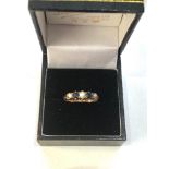 Vintage 9ct gold sapphire & pearl ring weight 2.2g