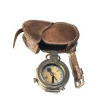 1907 british military compass & leather case w.watson & sons London both marked o.t.frith
