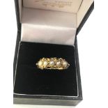 Antique 15ct gold pearl ring weight 2.5g