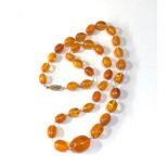 Antique / vintage amber bead necklace weight 27g