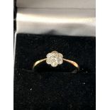 Antique 18ct gold diamond posey ring weight 3.2g