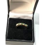 18ct gold emerald and diamond half eternity ring 2.8g