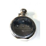 Sterling silver hip flask measures approx height 11.5cm engraved as shown weight 137g