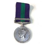G.S.M Palastine 1945-1948 medal to 7961750 BOY A.POWELL 17/21 LANCERS