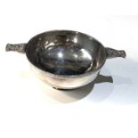 Sterling silver hallmarked celtic design Quaich wine taster presentation engraved measures approx