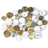 Collection of antique pocket watch parts and spares