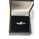 9ct white gold diamond solitaire ring .10 c weight 2.2g