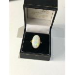 18ct gold large opal ring opal measures approx 18mm by 11mm ring weight 3.6g
