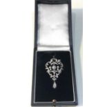 Stunning diamond pendant / brooch est 1.53ct of diamonds set in white and yellow gold central