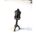 Dutch silver miniature bird in cage on stand measures approx 5.1cm tall dutch silver hallmarks