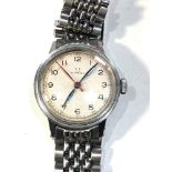 Rare early military type omega gents wristwatch red centre second hand minute dial stainless steel