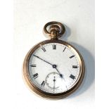 Antique gold plated waltham traveler open face pocket watch the watch does tick but no warranty