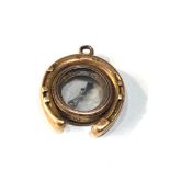 Antique 18ct gold rare horse shoe compass fob charm weight 4.8g