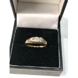 18ct gold antique cut diamond trilogy ring weight 3.4g