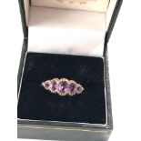 9ct gold amethyst graduated 5 stone ring weight 2.5g