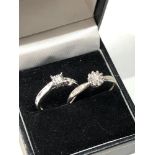 2 9ct gold diamond rings 3.4g