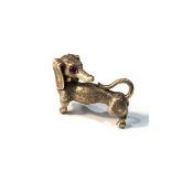 Vintage 9ct gold sausage dog charm pendant weight 4g