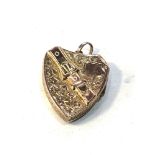 Antique 9ct gold sheild and buckle locket measutres approx 2.7cm drop by 2cm wide weight 2.8g