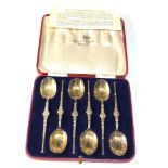 Boxed set of 6 WALKER & HALL coronation anointing spoons