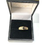 18ct gold diamond & sapphire unusual design ring weight 3.7g