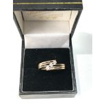 9ct gold diamond fancy band ring trilogy weight 4.1g