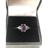 9ct gold cabachon amethyst ring weight 2.3g