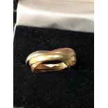 18ct gold tri colour Russian rolling wedding band 5.2g