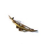 15ct gold seed-pearl brooch weight 2.9g