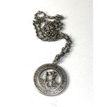 Large Georg Jensen st Christopher on silver chain measures approx 31mm dia total weight 26g