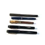 5 vintage 14ct gold fountain pens