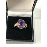 9ct gold amethyst dress ring weight 5.8g size N-O