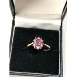 9ct gold diamond and ruby ring size o-p weight 2g